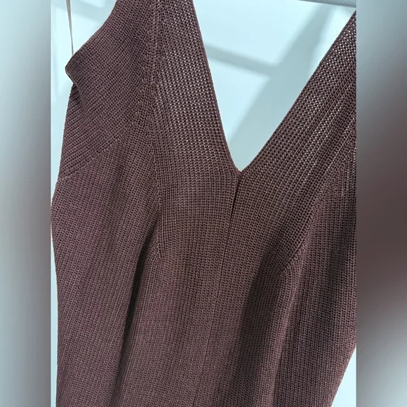 Zara Knit Deep V-Neck Maxi Dress Size S - Picture 2 of 5